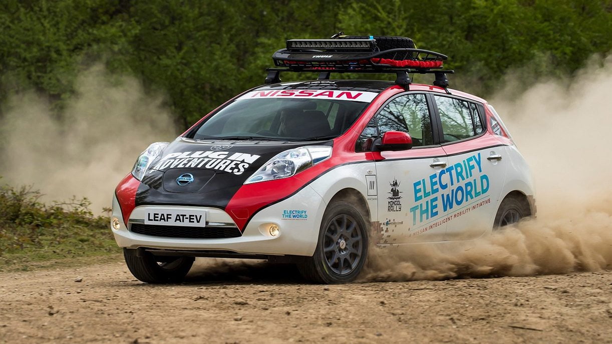 Nissan Leaf wordt elektrisch rallywapen