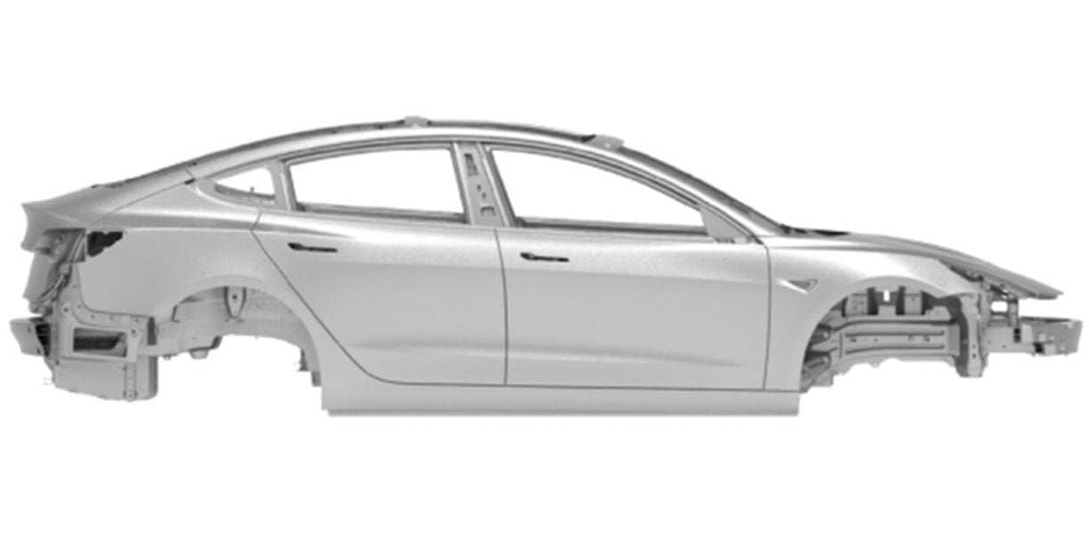 Tesla Model 3 naakt