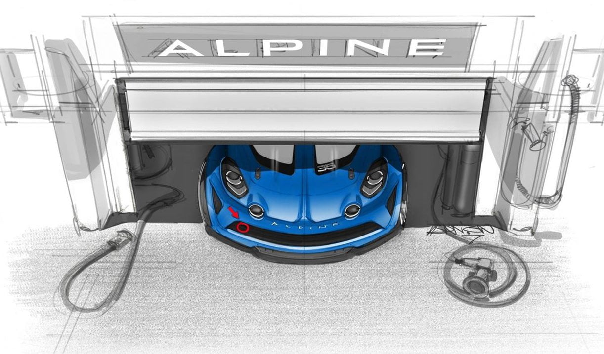 Alpine A110 ook in wedstrijdtenue