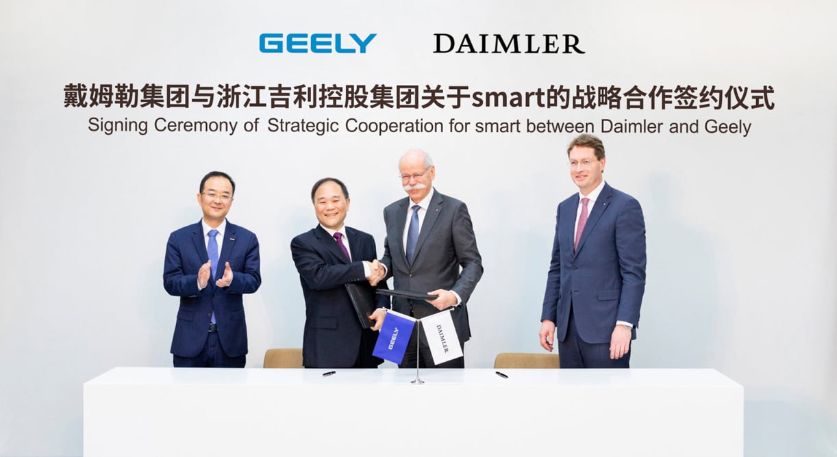 Gedeelde Smart is halve smart: Geely wordt voor de helft eigenaar
