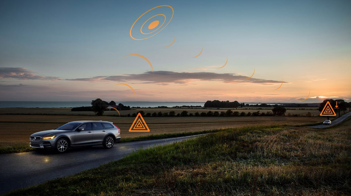 Volvo rijders waarschuwen elkaar voor gladde wegen en gevaren