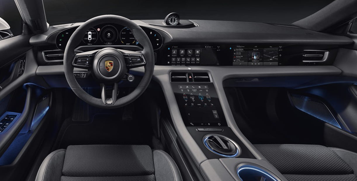 In detail: het dashboard van de Porsche Taycan
