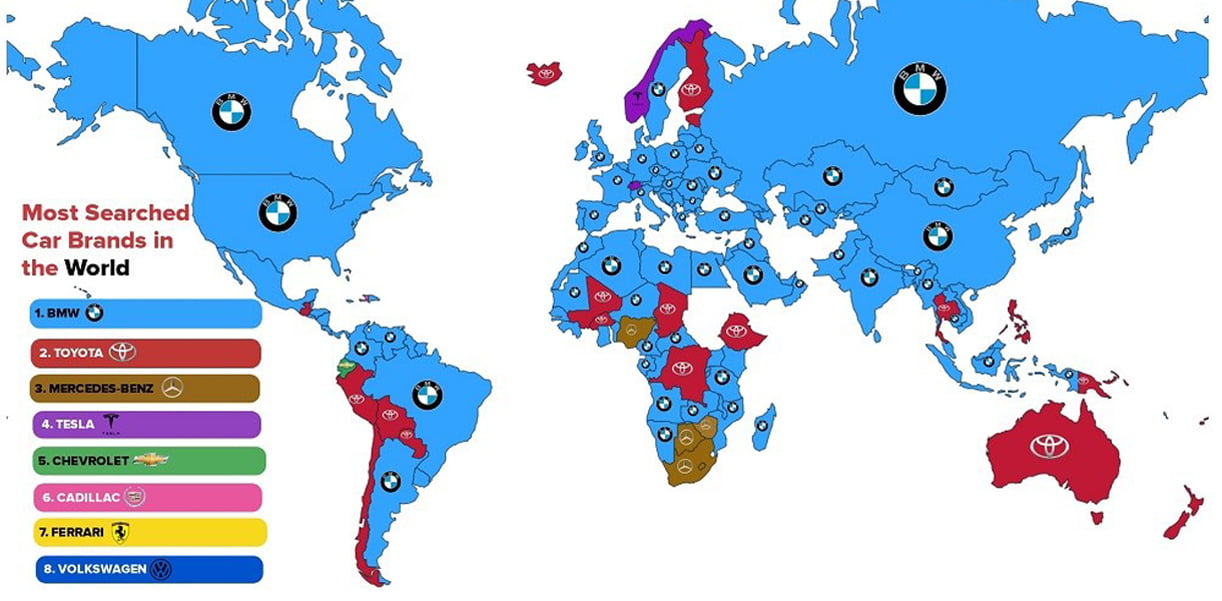 BMW is het meest gezochte automerk ter wereld (op Google)