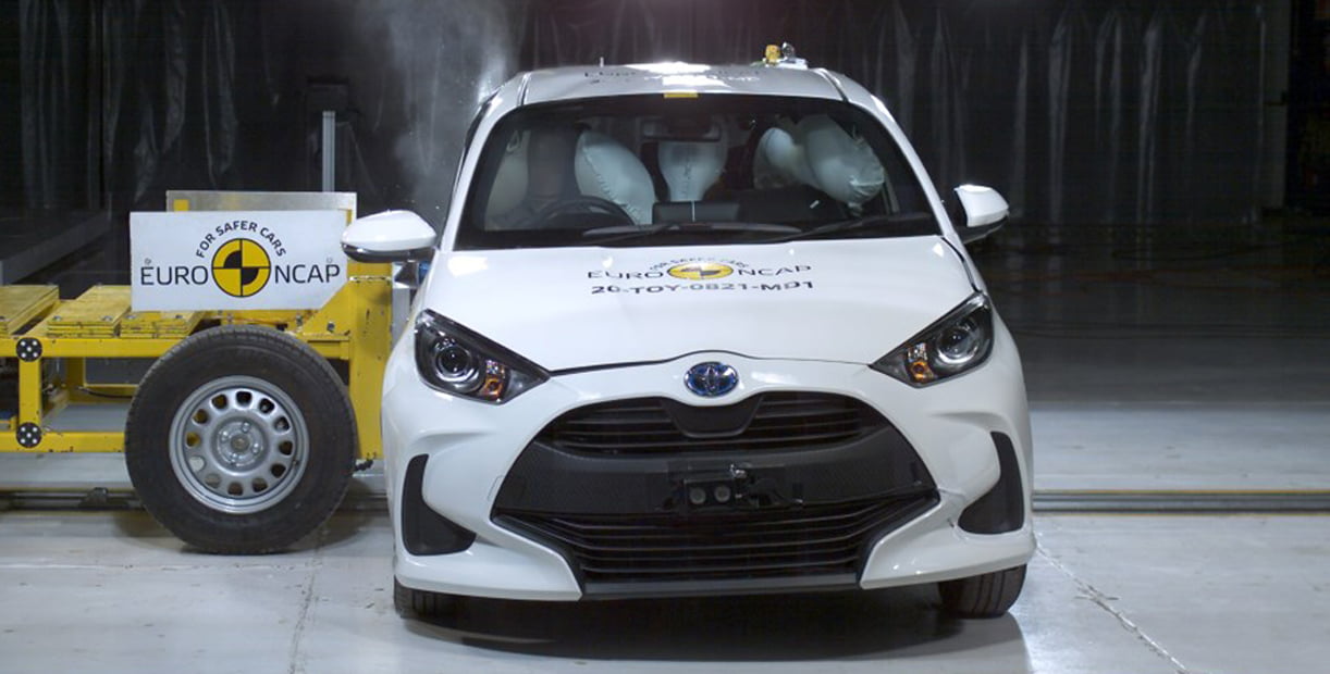Toyota Yaris crasht 5 nieuwe Euro NCAP sterren bij elkaar