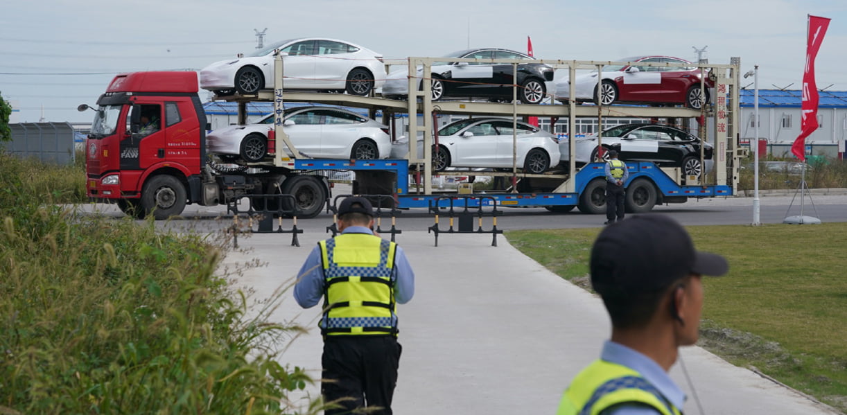 Tesla Model 3 made in China arriveert in Zeebrugge