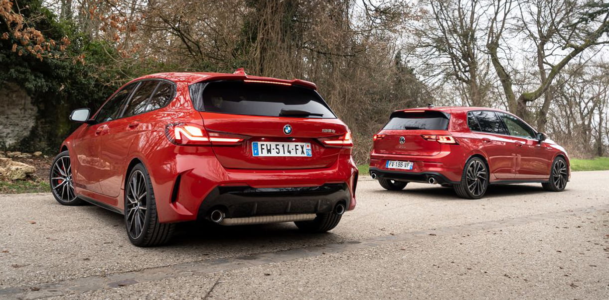 Volkswagen Golf GTI slaat aanval BMW 128ti af
