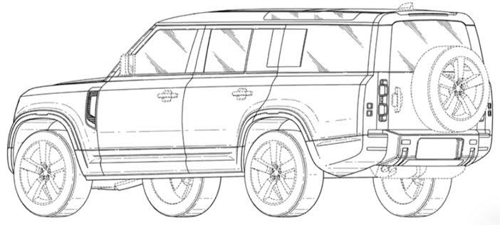LandRoverDefender130Patenttekening