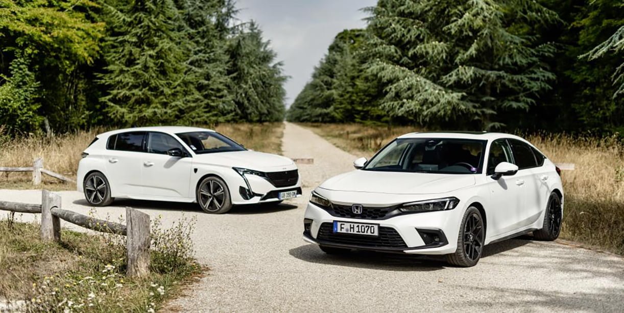 Test: nieuwe Honda Civic verslaat Peugeot 308 Hybrid HondaCivicPeugeot308Test