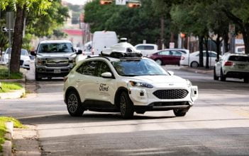 FILE PHOTO: Driverless car operated by Argo AI in Austin, Texas