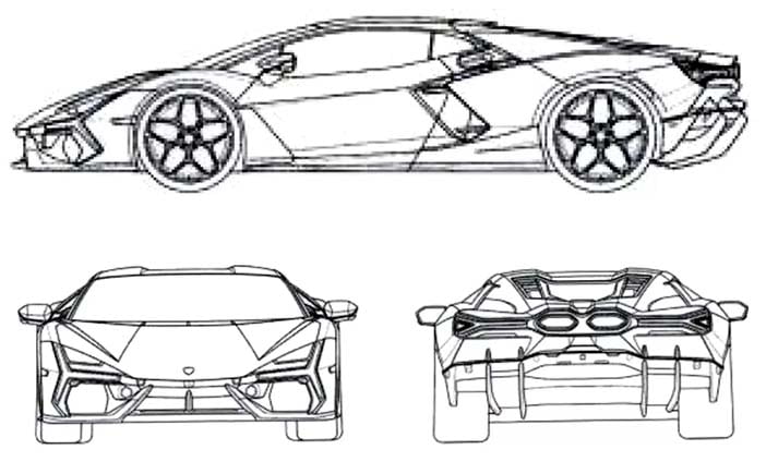 LamborghiAventadorOpvolgerPatenttekening