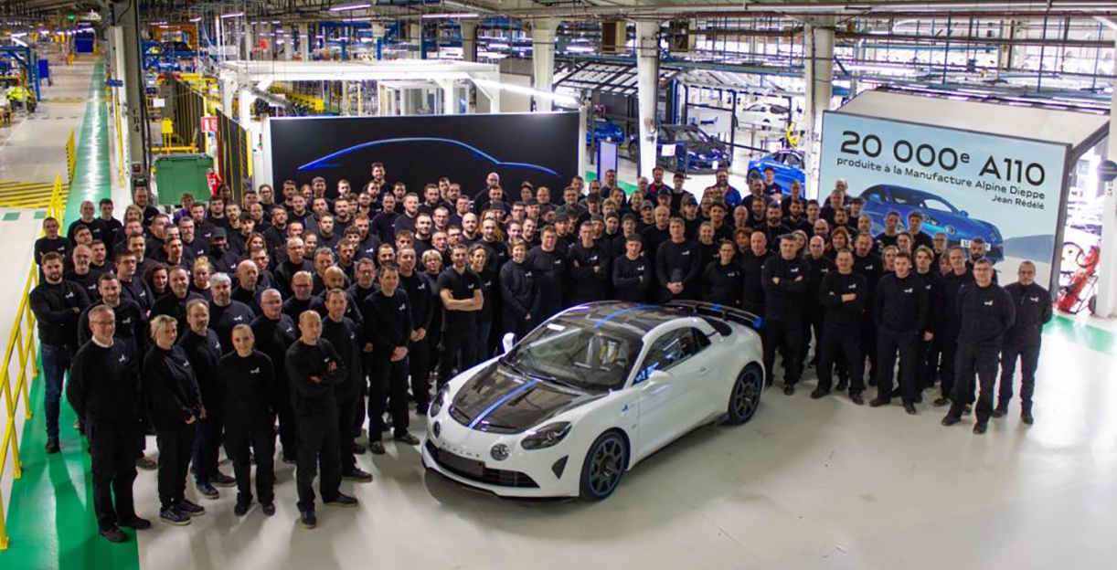 Mijlpaal voor Alpine A110 AlpineA110doet20000