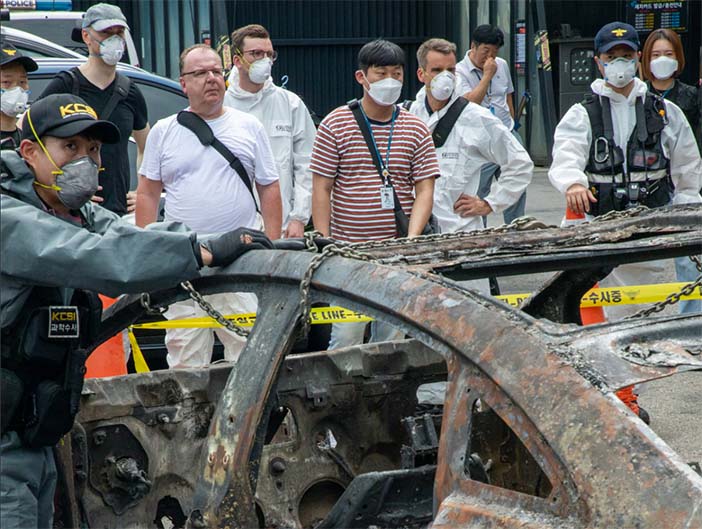 ZuidKoreaBrandElektrischeAuto