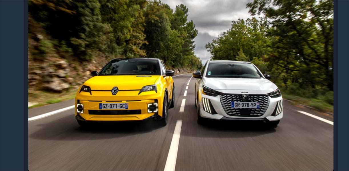 De Renault 5 E-Tech daagt de Peugeot e-208 uit en … wint! Peugeot208ERenault5ETech