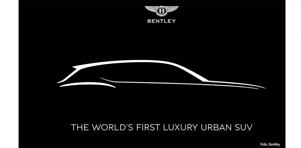 Bentley plaagt met Luxury Urban SUV BentleyLuxuryUrbanSUVteaser