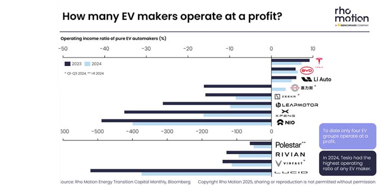 Valt niet mee: winst maken met elektrische auto’s WereldWinstgevendheidFabrikantenElektrischeAuto