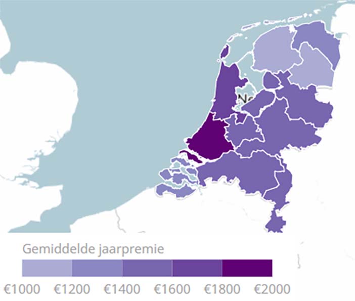 NederlandAutoverzekeringpremieProvincie