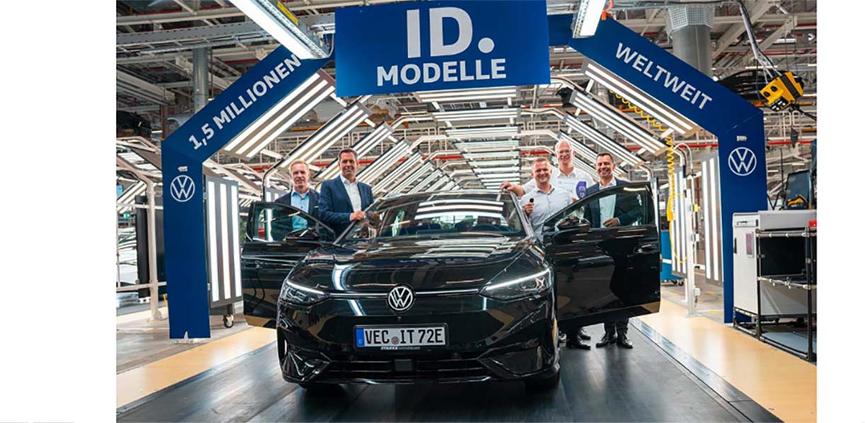 Mijlpaal voor Volkswagen: 1,5 miljoen elektrische auto’s VolkswagenIDanderhalfmiljoen