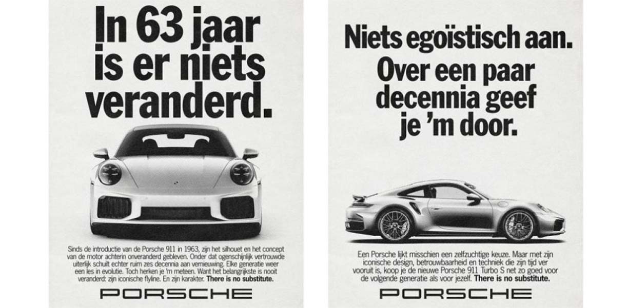 Porsche blaast historische advertenties nieuw leven in